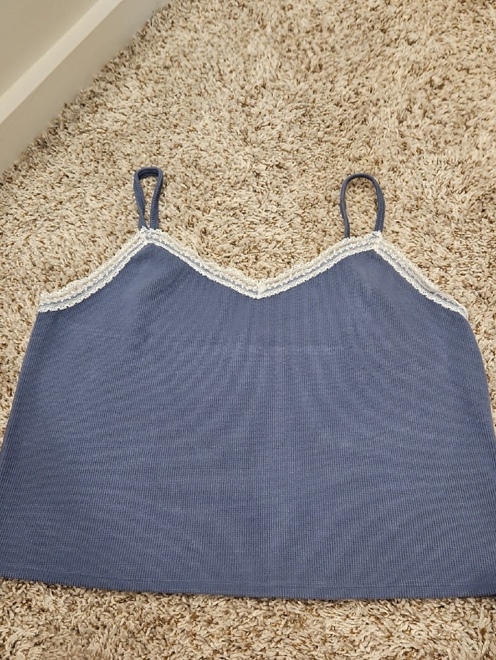 Altar'd State Blue Lace-Trim Sleep Cami